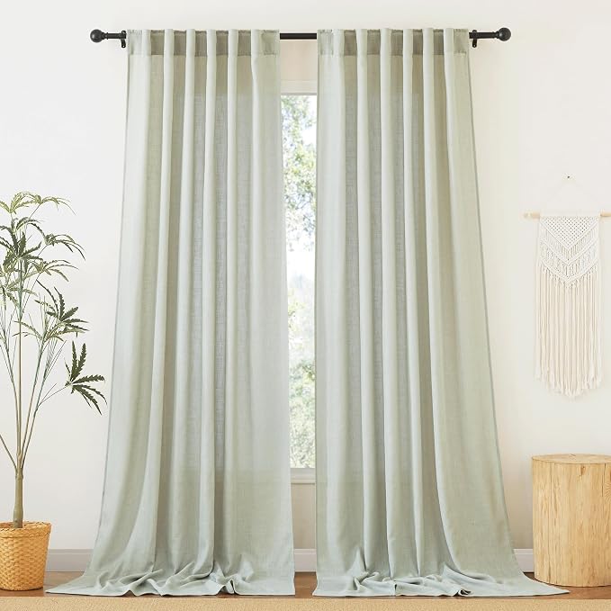 RYB HOME Extra Long Linen Curtains by RYBHOME