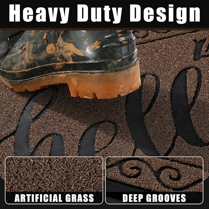 Yimobra Welcome Mats for Front Door 29.5x17, Heavy Duty Waterproof Outdoor Door - Image 2