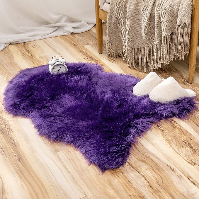 MIULEE Luxury Super Soft Fluffy Area Rug Faux Fur Sheepskin Rug Decorative - Image 5
