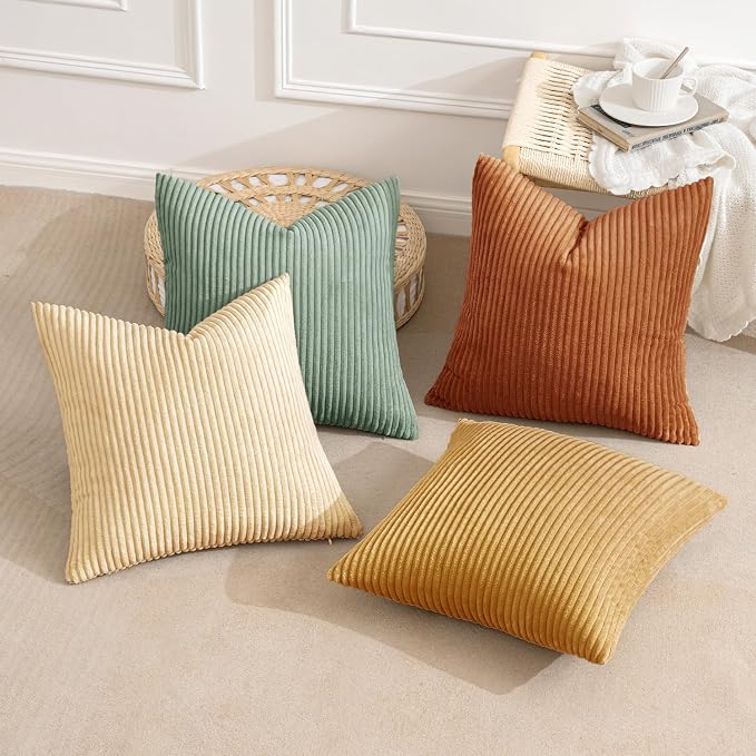 MIULEE Boho Farmhouse Throw Pillow Covers 18x18 Inch Set of 4 Summer Modern - Image 6