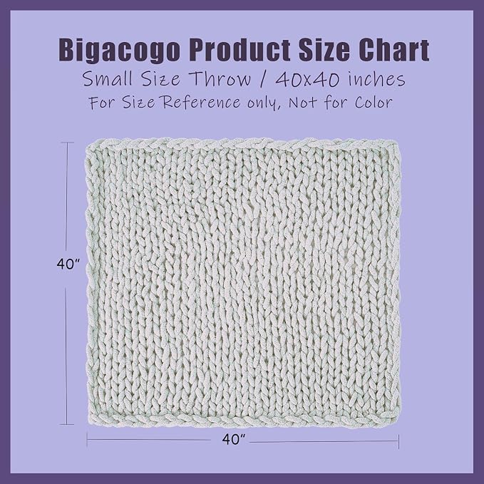 Bigacogo Chunky Knit Throw Blanket - Image 2
