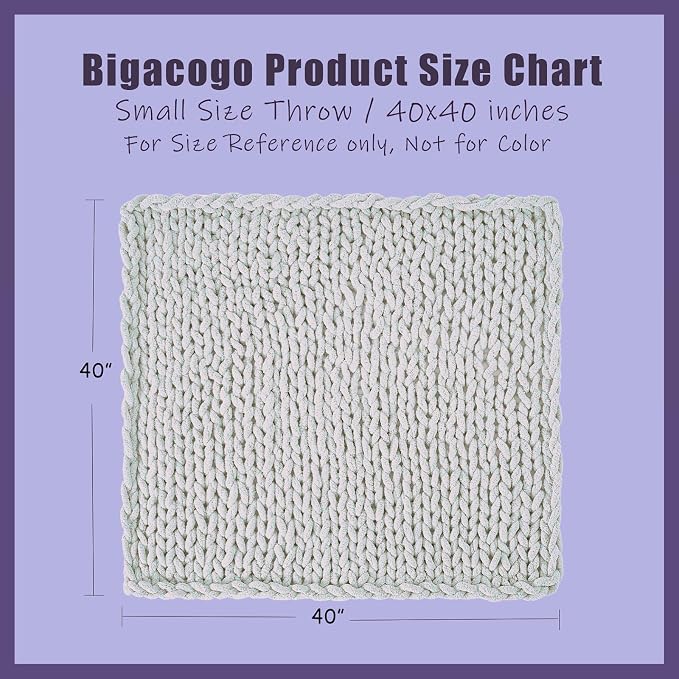 Bigacogo Chunky Knit Throw Blanket - Image 2