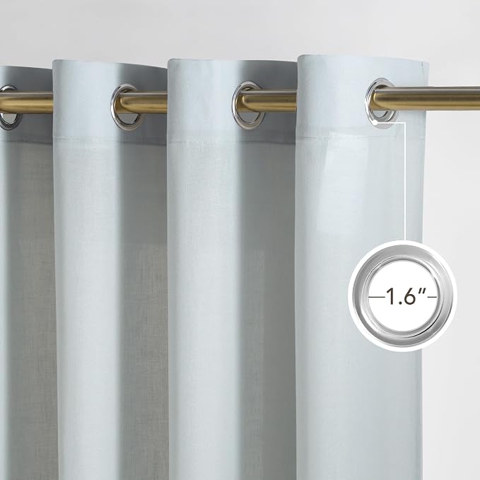 NICETOWN Light Cyan Linen Curtains - Image 2