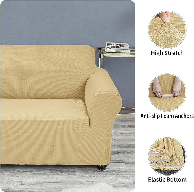Joccun Stretch Sofa Cover for 2 Cushion Couch, Water Repellent Slipcover - Image 5