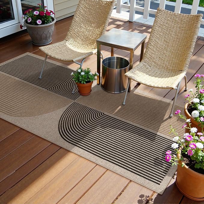 Lahome Enfys Modern Rainbow Easy Jute Rug, 2x6 Kitchen Runner Washable Rug - Image 7