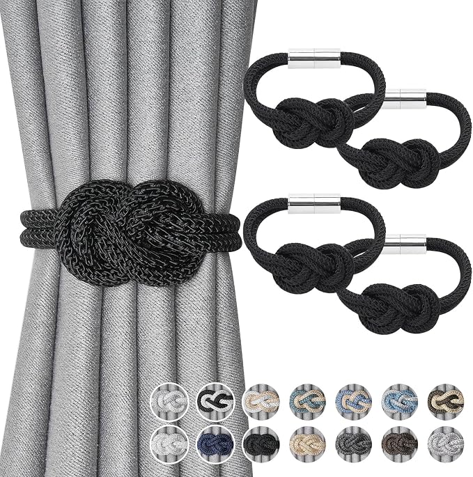NICEEC 4 Pack Mini Magnetic Curtain Tiebacks Nordic Simple Style Drape Tie by NICEEC