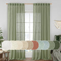LAMIT 95 Inches Long Sage Green Linen Curtains by LAMIT