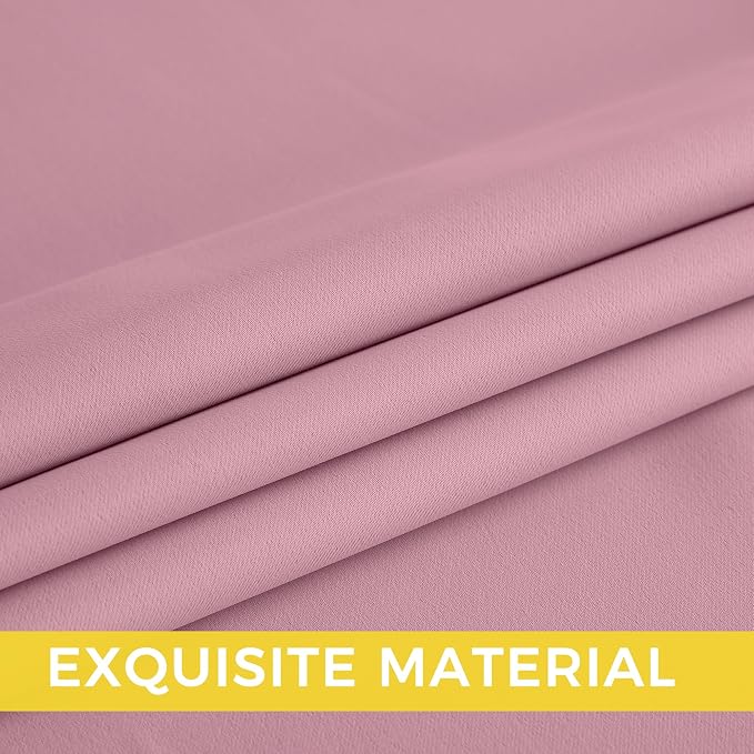 NICETOWN Room Darkening Draperies Curtains Panels, 2 Panels Rouge Pink W52 x L84 - Image 6