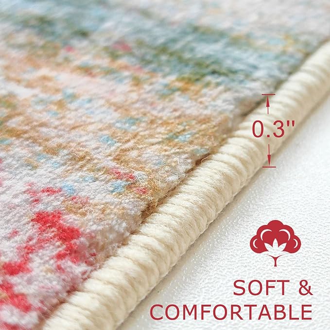 KOZYFLY Modern Abstract Hallway Runner Rug, 2x8 Washable Rug Runner Non-Slip - Image 2