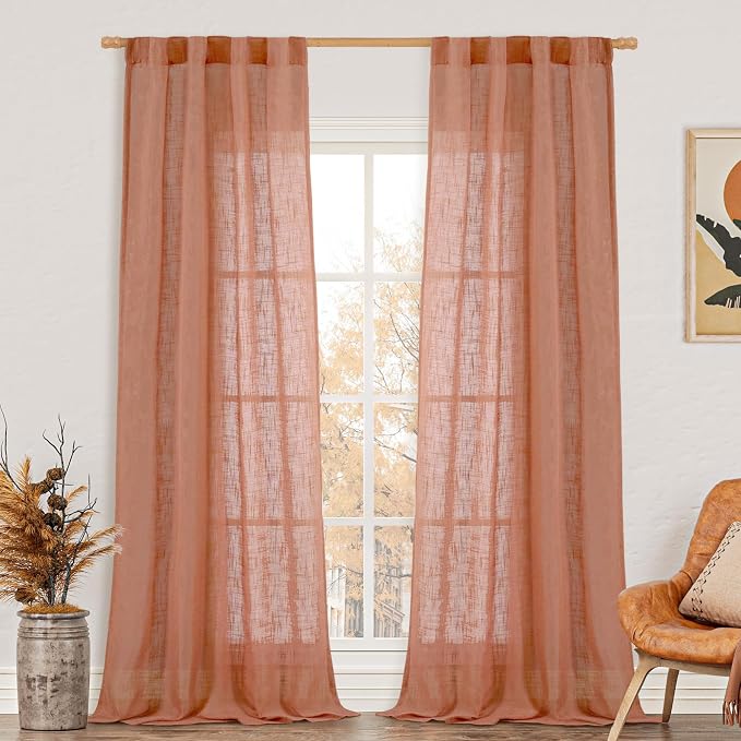 LAMIT Terracotta Linen Curtains by LAMIT