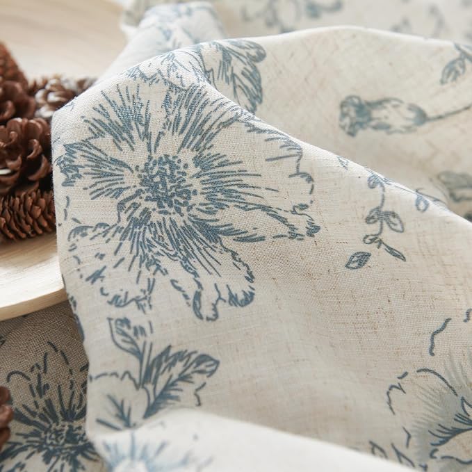 jinchan Linen Floral Curtains 63 Inch Length - Image 8