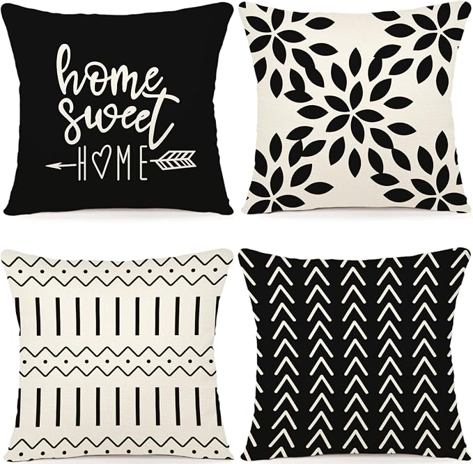 YCOLL Pillow Covers 16x16 Set of 4, Modern Sofa Throw Pillow Cover, Decorative by PillowCoversExpert