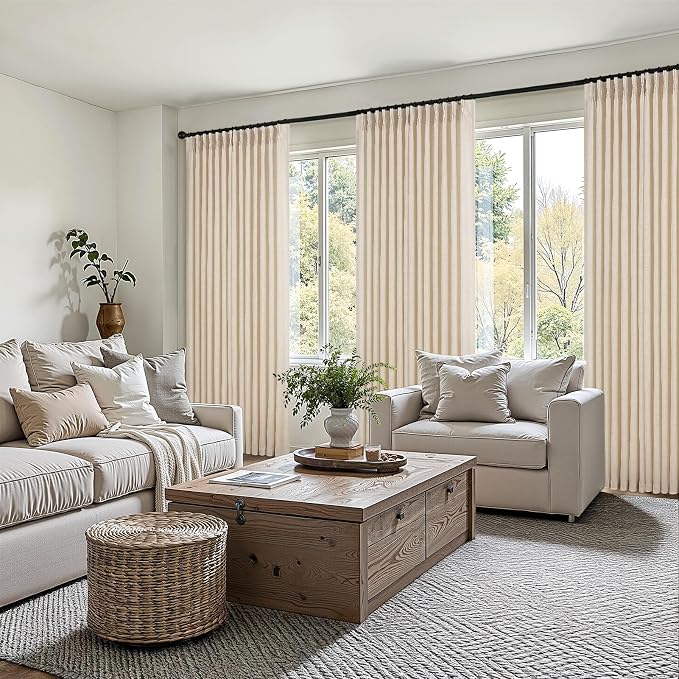 95 Inches Long Pinch Pleated Semi Sheer Curtains - Image 6