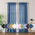 Simplebrand Dusty Blue Semi Sheer Curtains 96 Inches Long 2 Panels, Light by Simplebrand