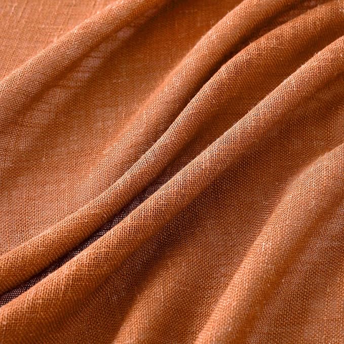 MIULEE Orange Curtains 90 Inch Length 2 Panels - Image 3