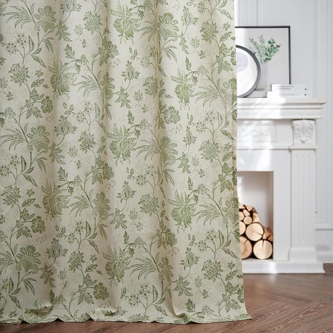 jinchan Linen Floral Curtains for Living Room - Image 3