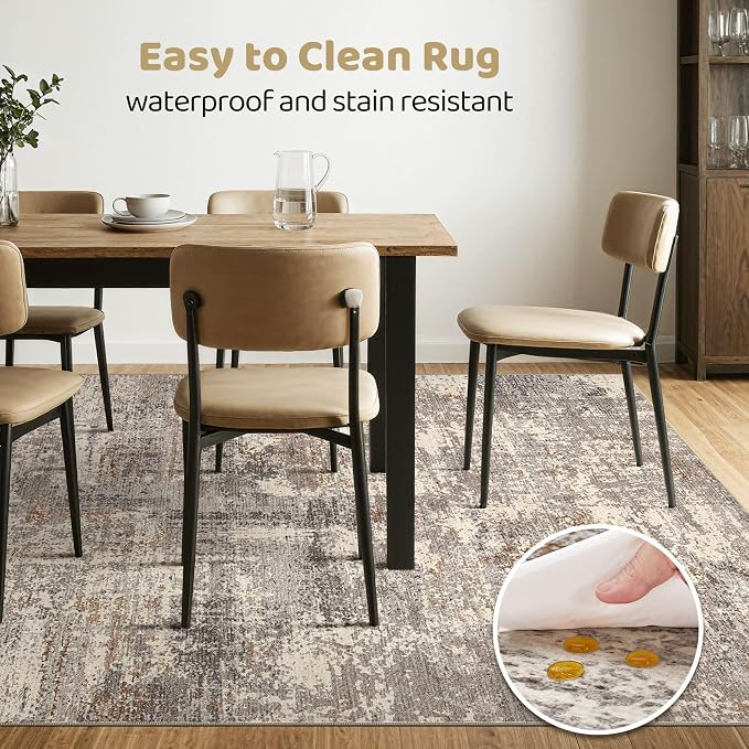 LOONGRUG 12x18 Area Rug Washable Large Neutral Modern Living Room Rugs | - Image 6