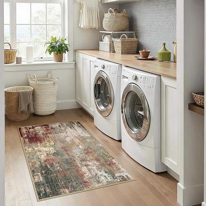 Washable Area Rugs 3x4 Non-Slip Modern Abstract Soft - Image 9