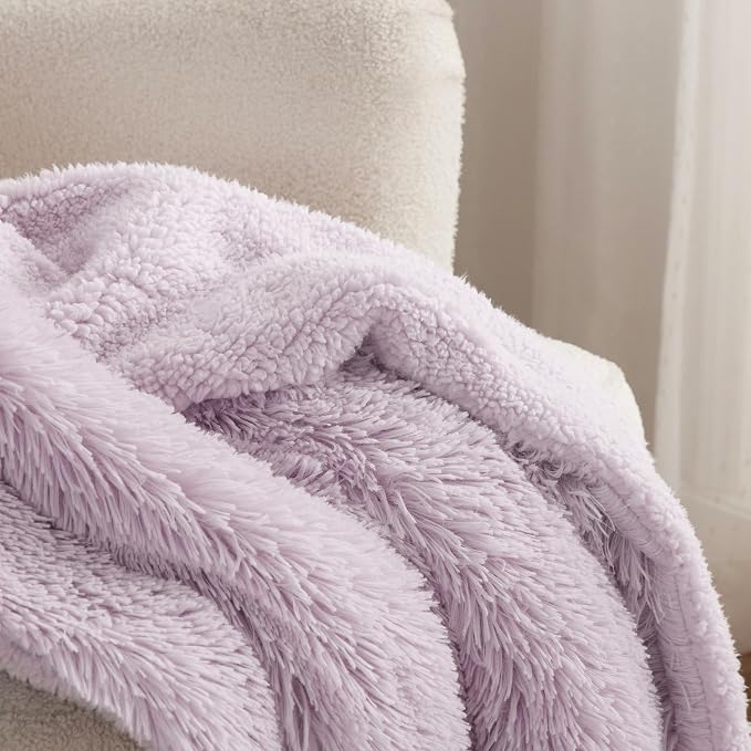 Bedsure GentleSoft Fluffy Lavender Purple Throw Blanket, Soft Cozy Fuzzy Plush - Image 3