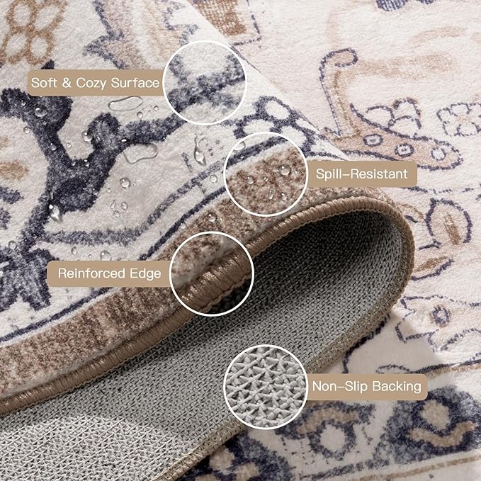 Lofus 2x6 Runner Rug for Hallways, Washable Kitchen Rugs, Non-Slip Rugs for - Image 4