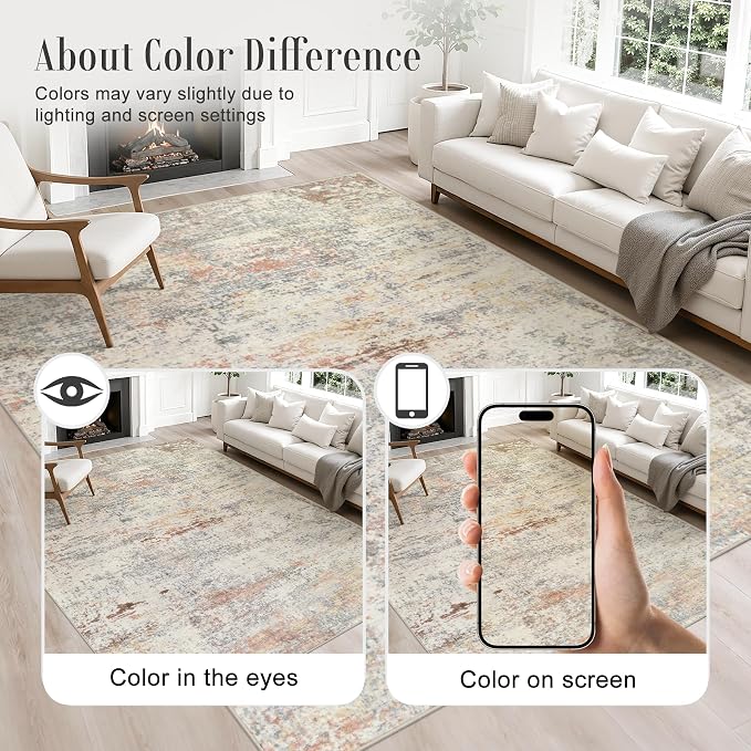 2x6 Washable Runner Rug：Modern Abstract Kitchen Soft Carpet Taupe | - Image 4