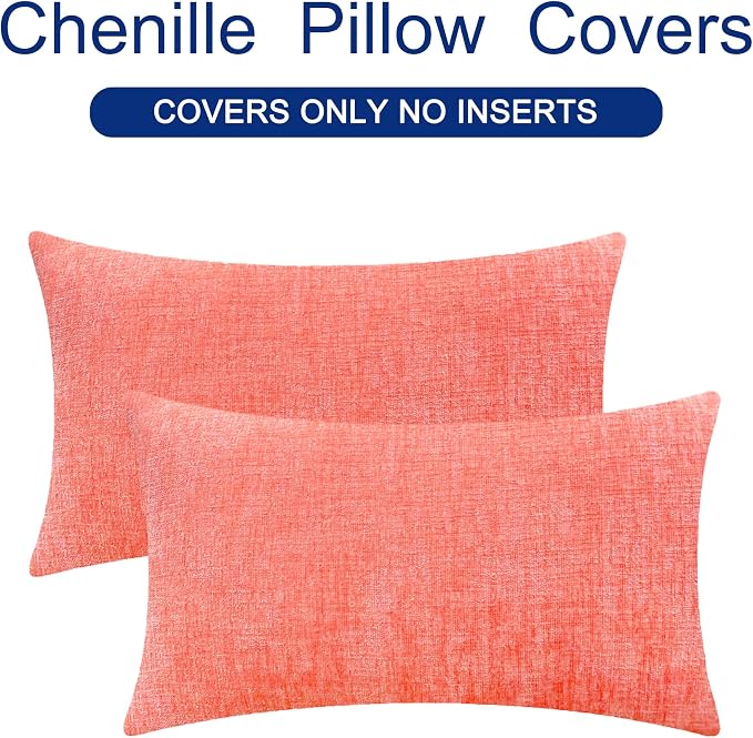 CaliTime Throw Pillow Covers Decorative 16 X 26 Inches Pack of 2 Cozy Chenille - Image 6