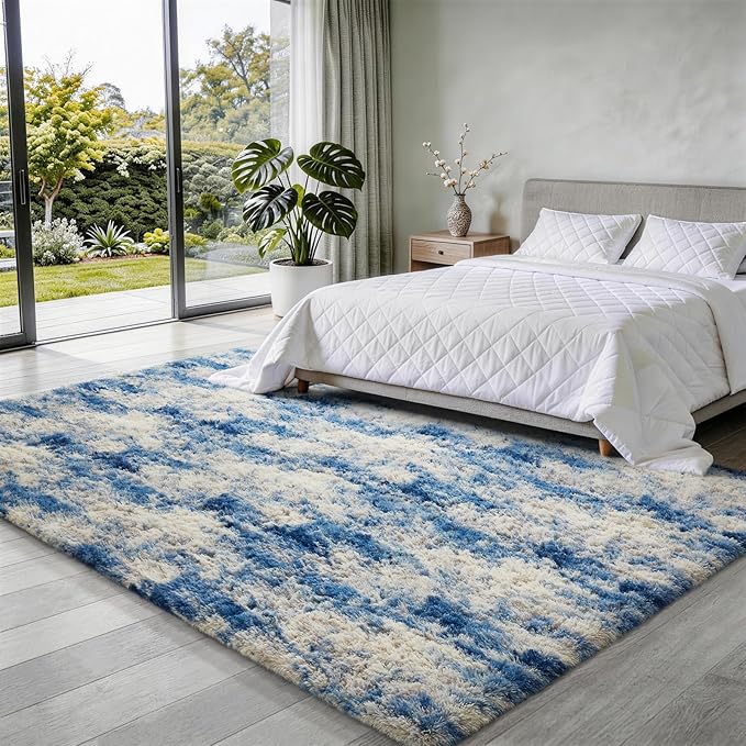 Ophanie Blue White and Grey Area Rugs - Image 3