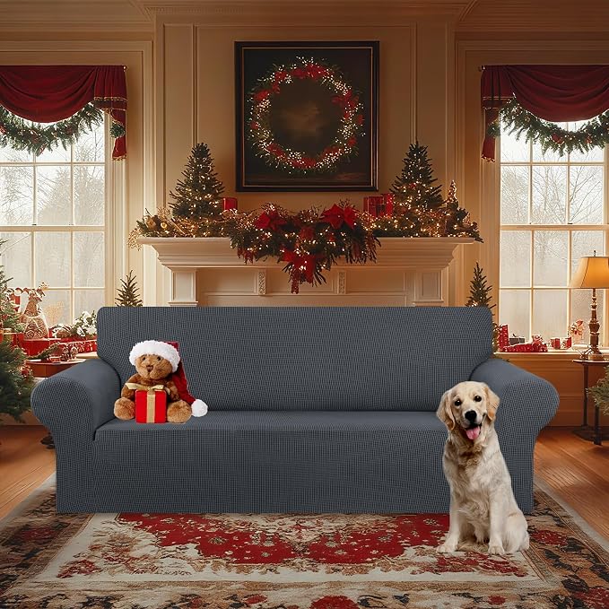 KEKUOU Stretch Oversized Sofa Slipcover 1 Piece Couch Sofa Cover Furniture - Image 2