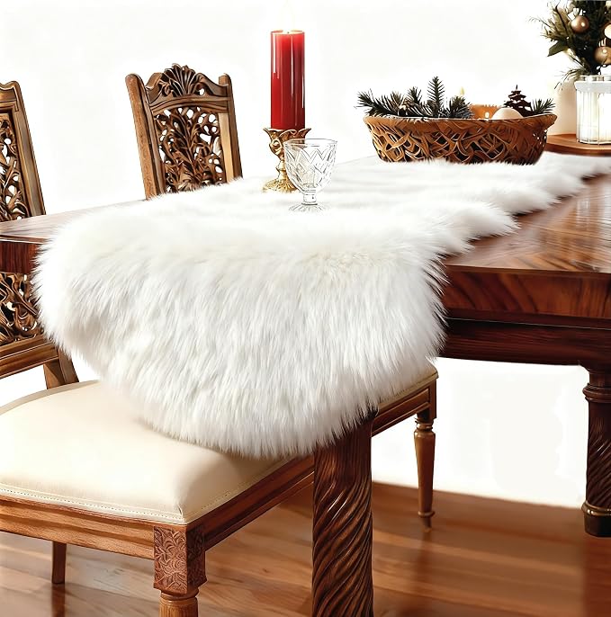 duduta White Faux Sheepskin Runner Rugs 2x6 ft, Fluffy Shag Rug - Image 6
