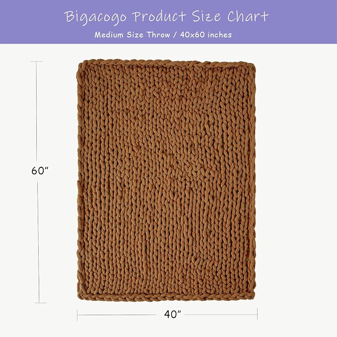 Bigacogo Chunky Knit Throw Blanket - Image 2