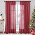 BGment Semi Sheer Burgundy Curtains by BGment