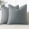MIULEE Decorative Linen Pillow Covers 20x20 Inch Gray | Boho Farmhouse​ by MIULEE
