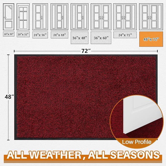 Mibao Front Door Mat, Dirt Trapper Welcome Mat - Image 2