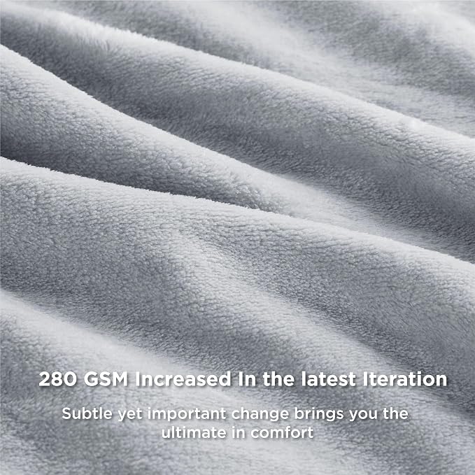 Bedsure GentleSoft Fleece Bed Blankets Full Size Light Grey - Image 5
