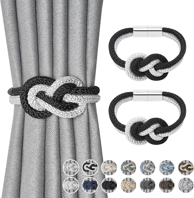 NICEEC 2 Pack Mini Magnetic Curtain Tiebacks Nordic Simple Style Drape Tie by NICEEC