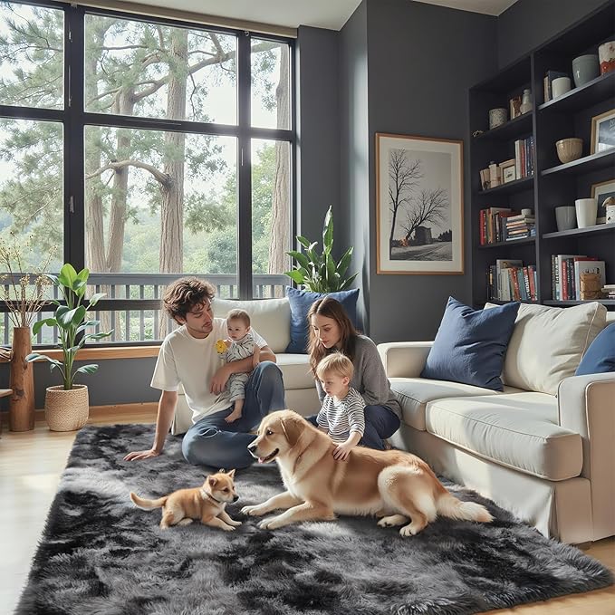 Super Soft Shaggy Area Rugs for Bedroom 4x6 Feet, Shaggy Plush Living Room Shag by Junhejiamei