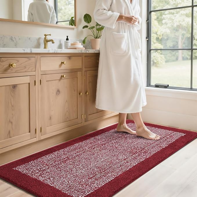60x24 Long Bathroom Rugs Washable Non Slip, Soft Absorbent Quick Dry Mats - Image 3