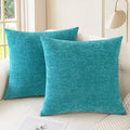 CaliTime Throw Pillow Covers Decorative 22 X 22 Inches Pack of 2 Cozy Chenille by CaliTime