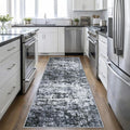 2.6'x8' Runner Rug Washable Rug;Modern Abstract Soft Thin Runner Rug Black by FXRHLP