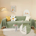 HANDONTIME Couch Cover Green Sofa Covers L Shape Sage Couch Cushion Cover Dog by HANDONTIME
