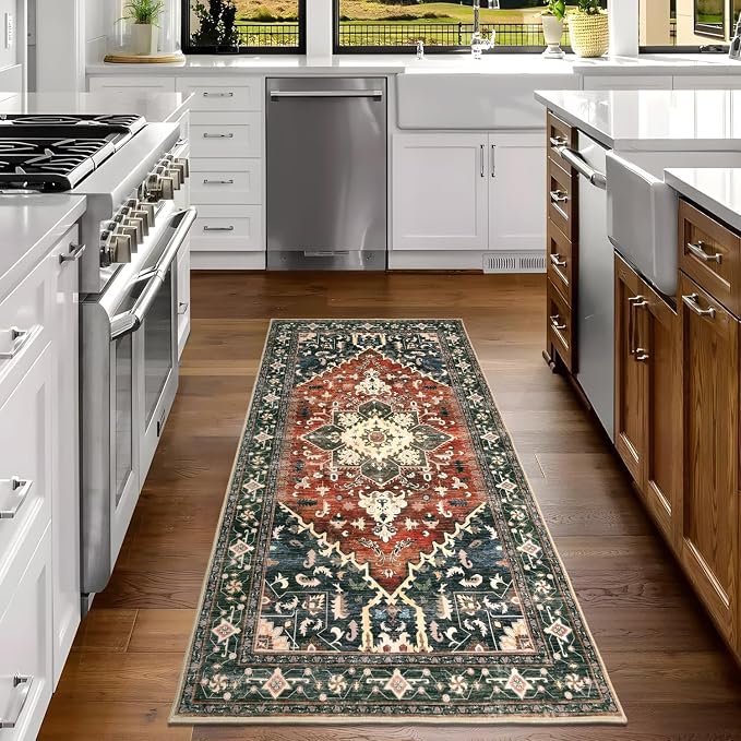 Yamaziot Washable Runner Rug, 3x6 Non-Slip Boho Vintage Hallway Rug - Image 7
