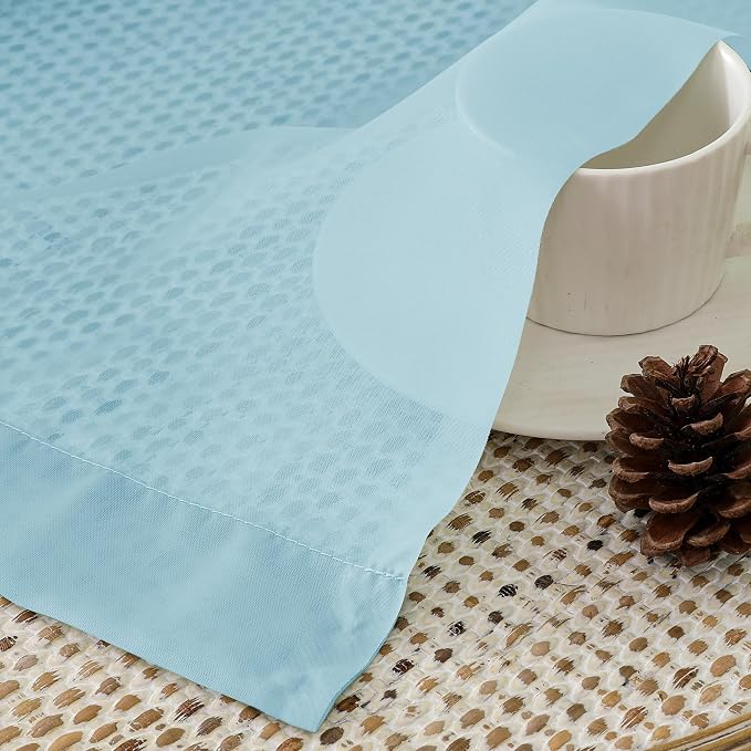OVZME Sky Blue Sheer Curtains 63 Inches Long 2 Panels - Image 4