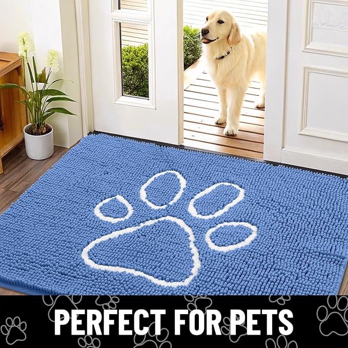 Smiry Dog Door Mat for Muddy Paws, Absorbent Dirt Trapper Non Slip Quick Dry - Image 7
