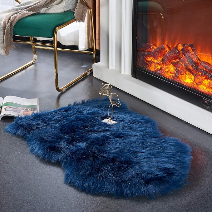 EasyJoy Ultra Soft Fluffy Shaggy Area Rug Faux Fur Rug Chair Cover Seat Pad by EasyJoy