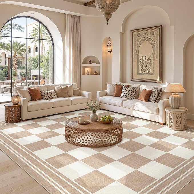 cotiled Boho 8x10 Area Rugs for Living Room: Large Moroccan Washable Rug | - Image 2