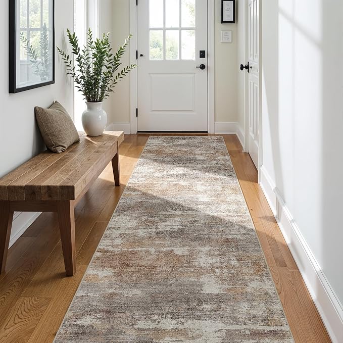3x10 Washable Kitchen Runner Rug: Modern Abstract Runners by Ksrau
