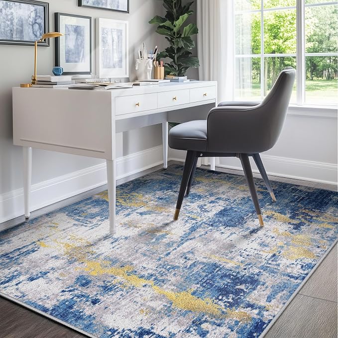 Washable Area Rugs 8'x10' Non-Slip Modern Abstract Soft - Image 7