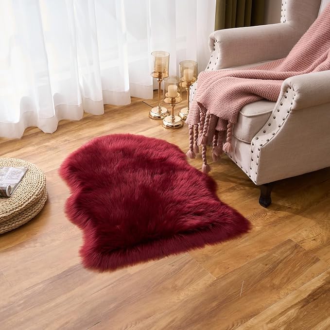 EasyJoy Ultra Soft Fluffy Shaggy Area Rug Faux Fur Rug Chair Cover Seat Pad - Image 5