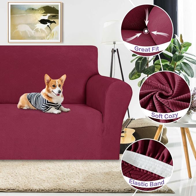 ZNSAYOTX Super Stretch Loveseat Covers, New Striped Love Seat Slipcover - Image 4