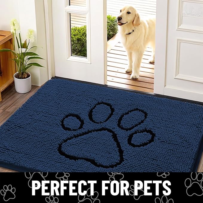 Smiry Dog Door Mat for Muddy Paws, Absorbent Dirt Trapper Non Slip Quick Dry - Image 7